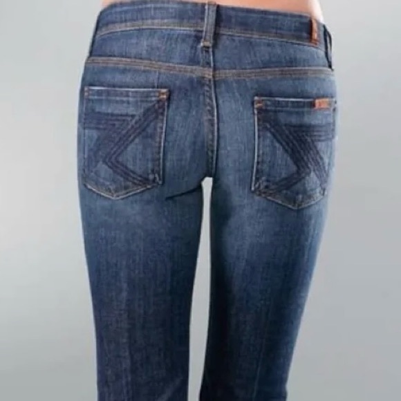 7 For All Mankind Flynt Mid-Rise Flare Jeans Sz 28 - Picture 2 of 5